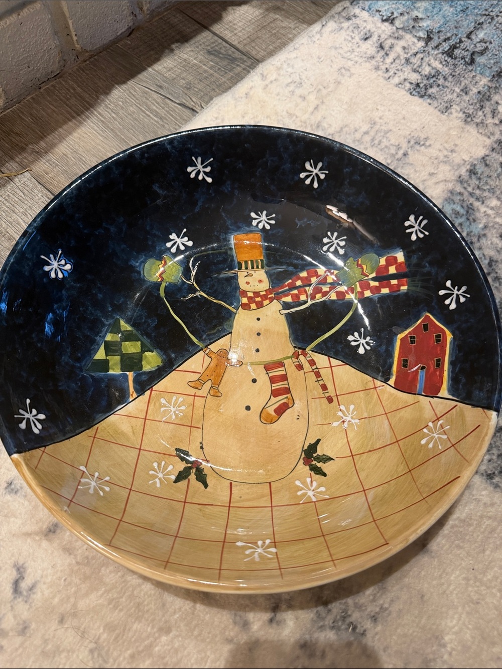 Certified International Susan Winget Folk Snowman Plate